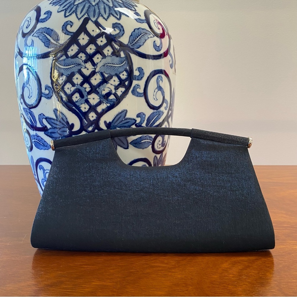 Vintage Black Shimmer Evening Clutch